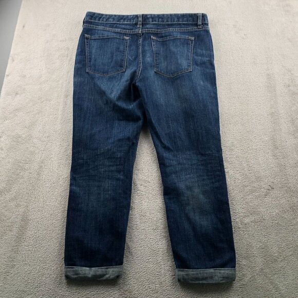 Banana Republic Womens Jeans Size 30/10 Blue Denim Straight Leg Cuffed Cropped - Picture 16 of 16